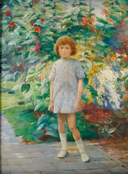 Chica en un Jardín